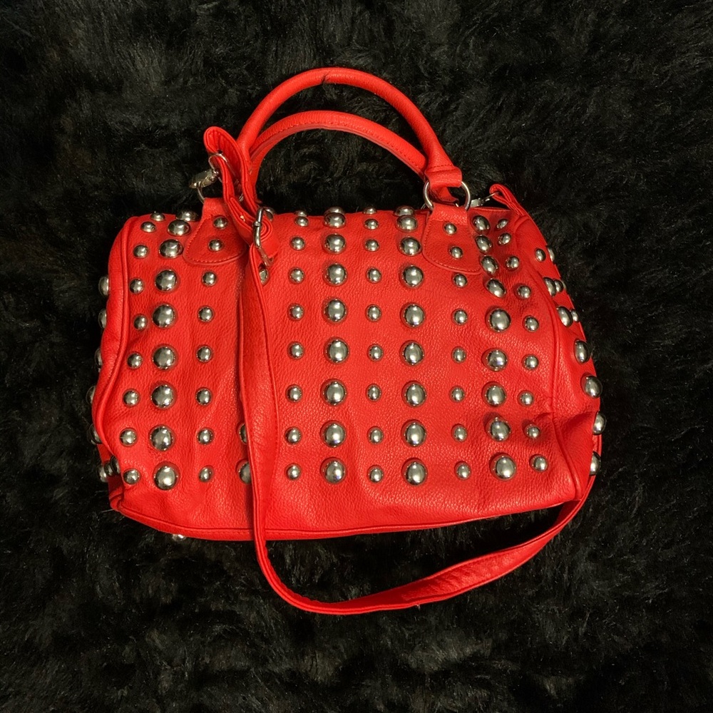 Studded Red Bag